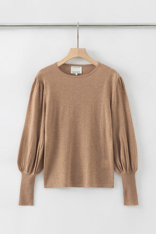 N.78 CASHMERE BLEND RIB KEYHOLE DETAIL CREW | ORCHID